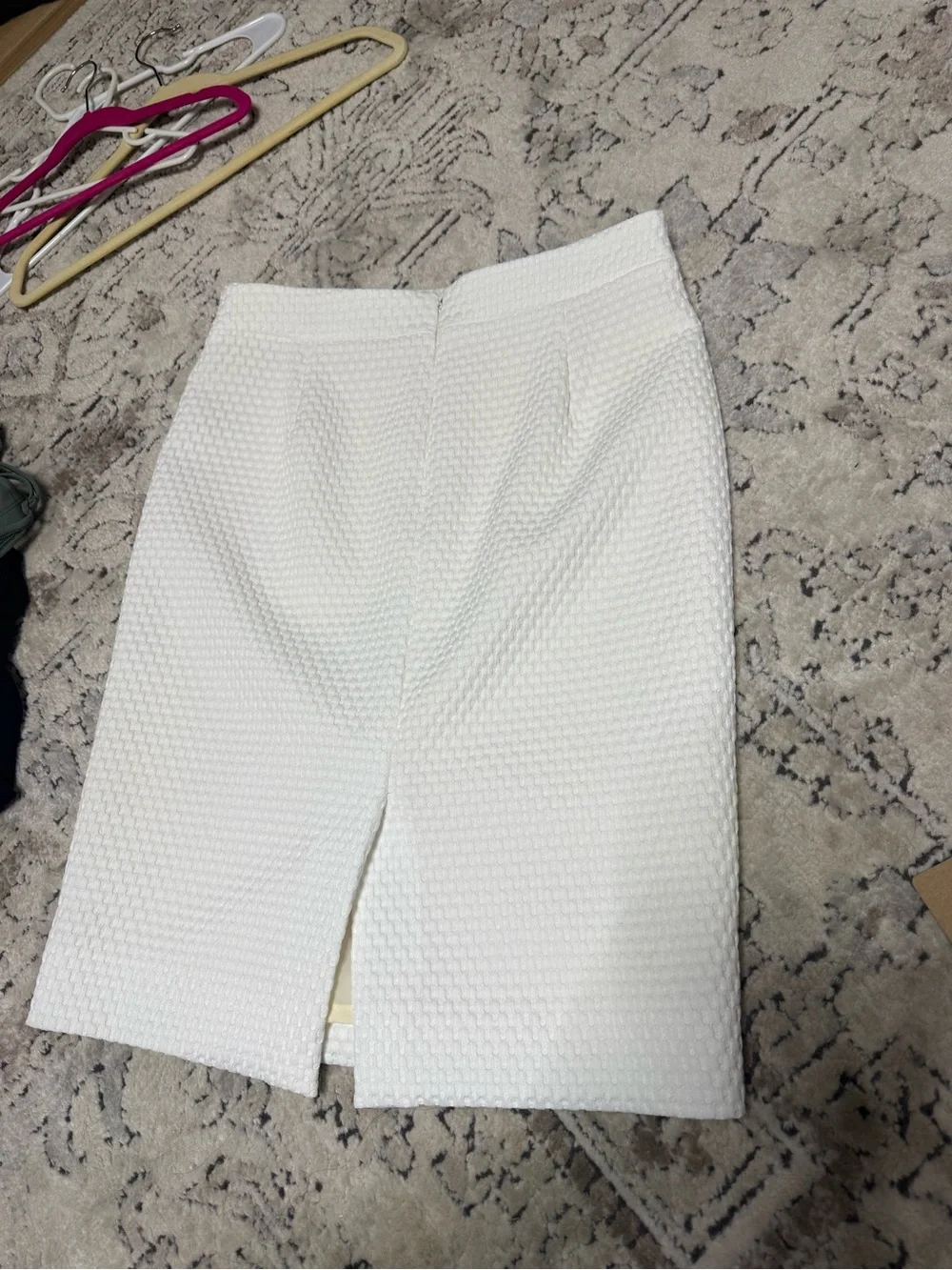 J. Crew Textured White Pencil Skirt